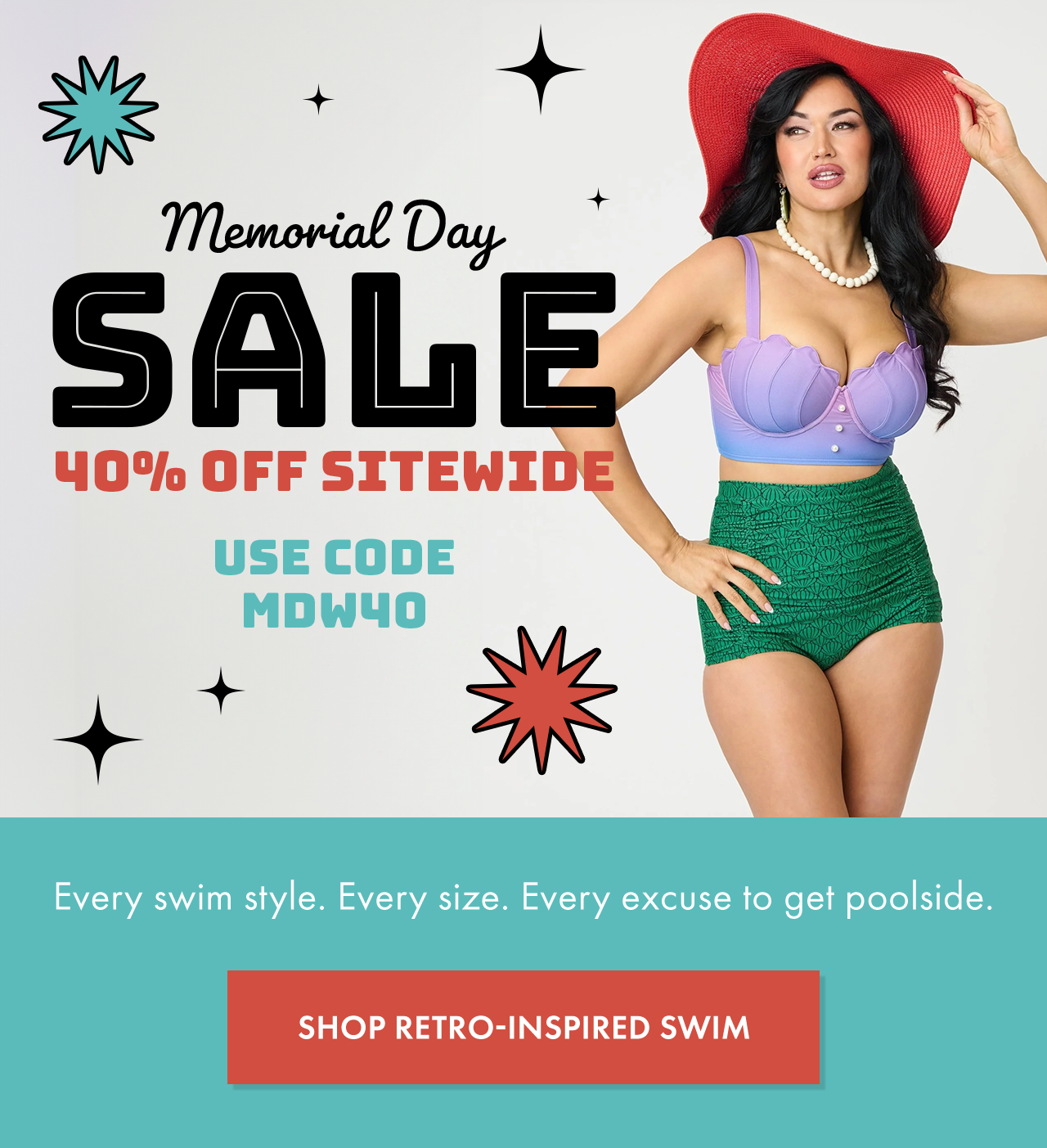 Use code MDW40 for 40% Off Sitewide and on New Swimwear