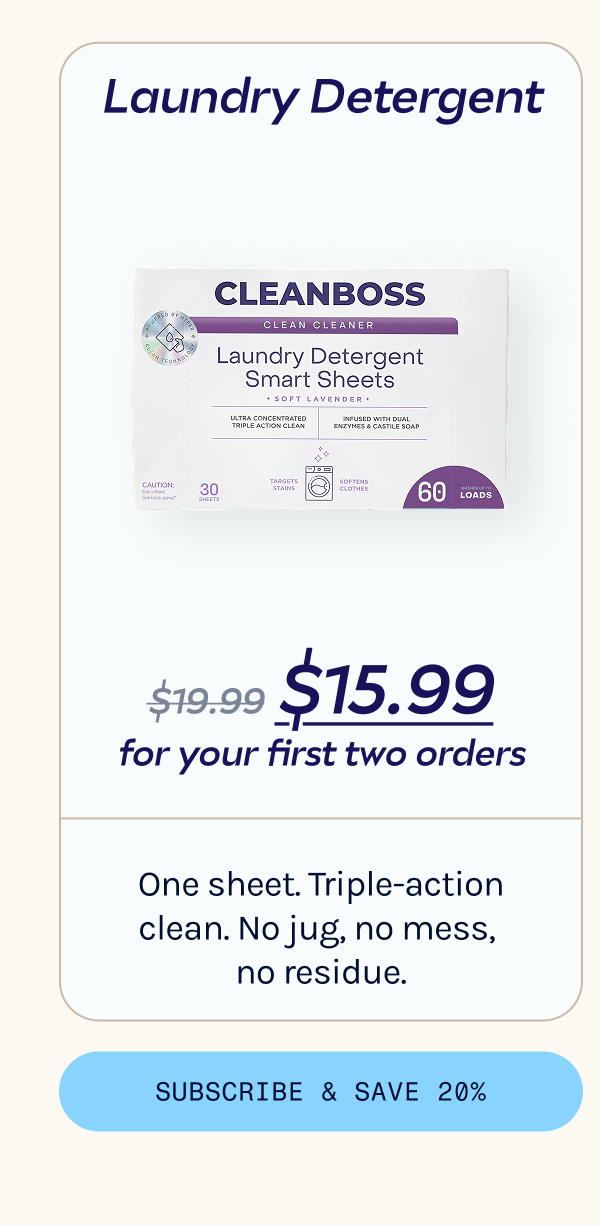 Shop: CleanBoss Laundry Detergent Smart Sheets