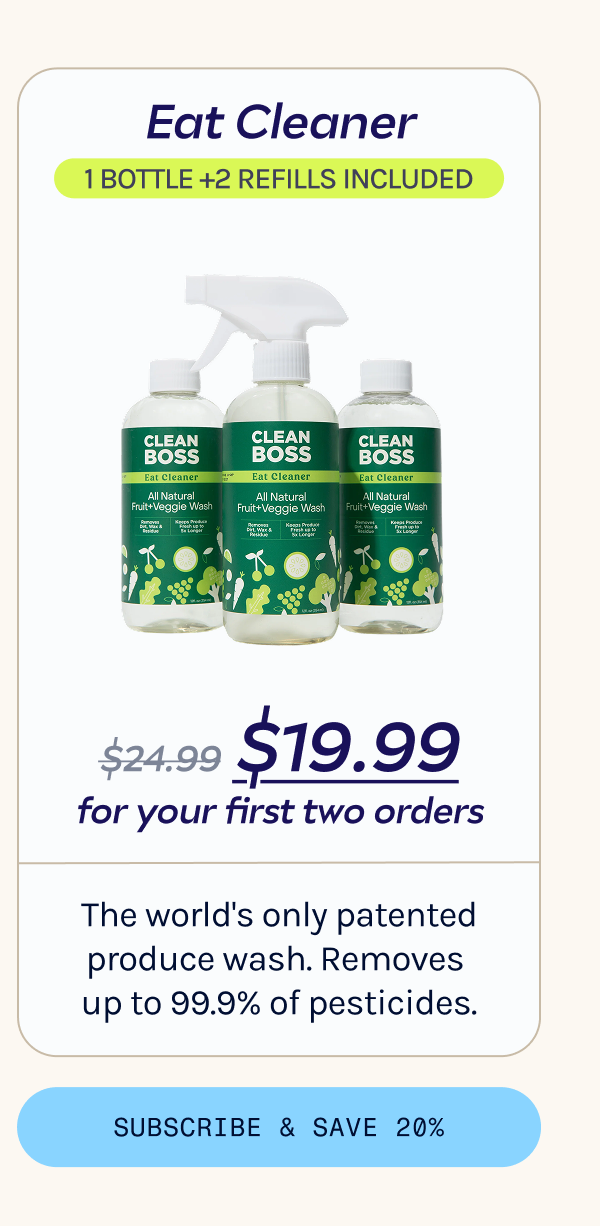 Shop: Eat Cleaner All Natural Fruit & Veggie Wash 12 oz. Spray, with 2 Bonus Refills