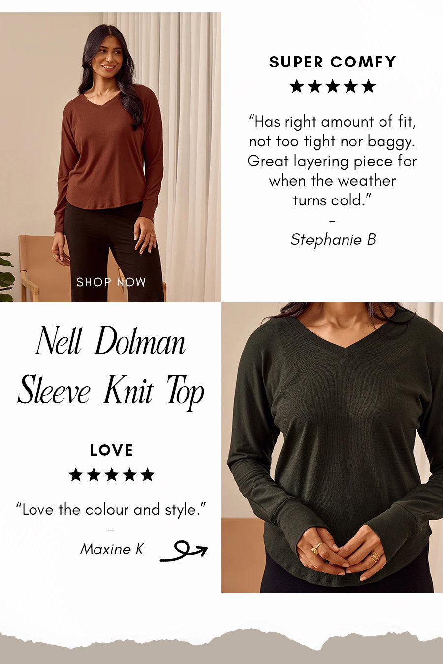 Love the colour and style! Shop Nell Dolman Sleeve Knit Top