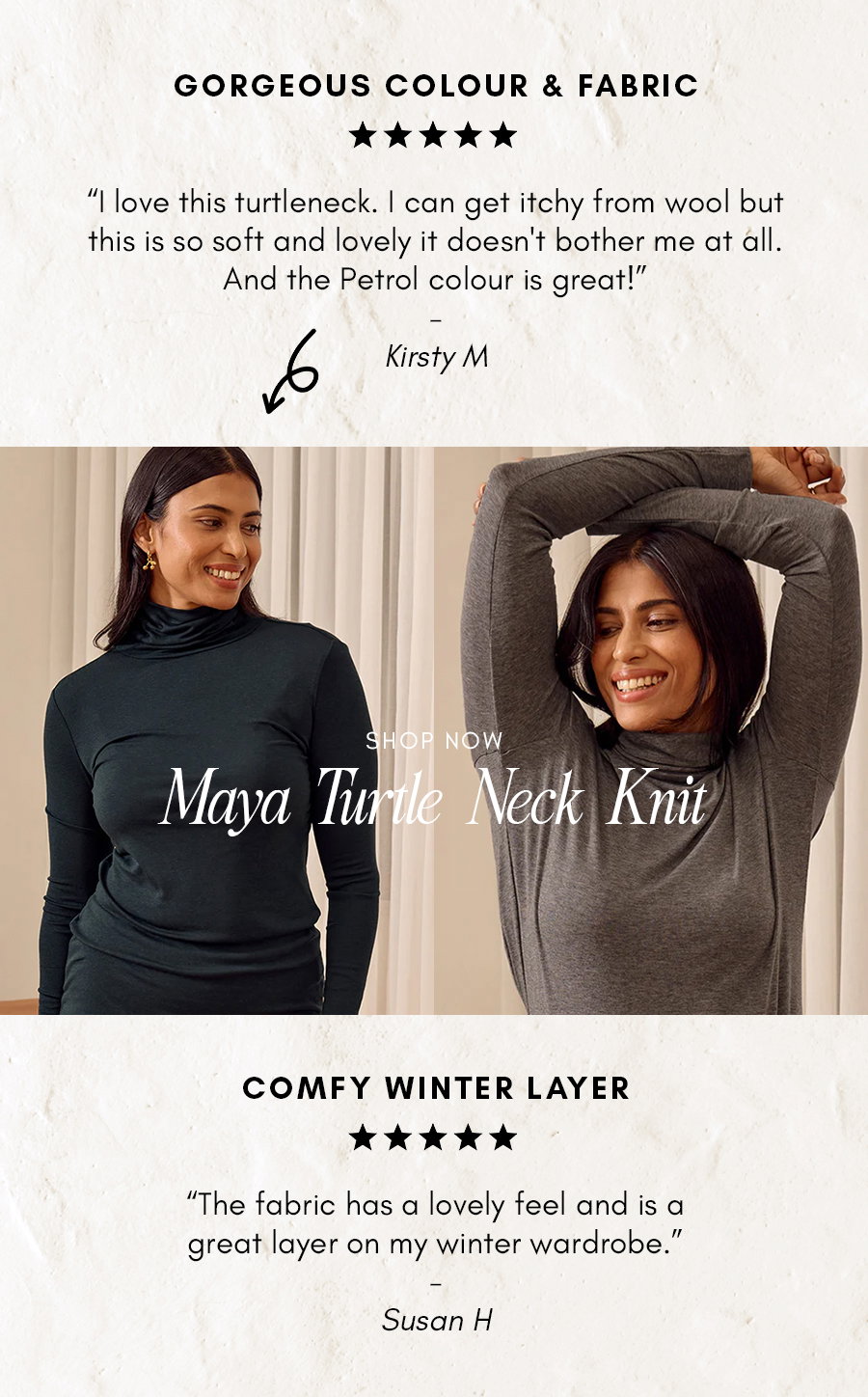 Comfy Winter Layer! Shop Maya Turtle Neck Knit