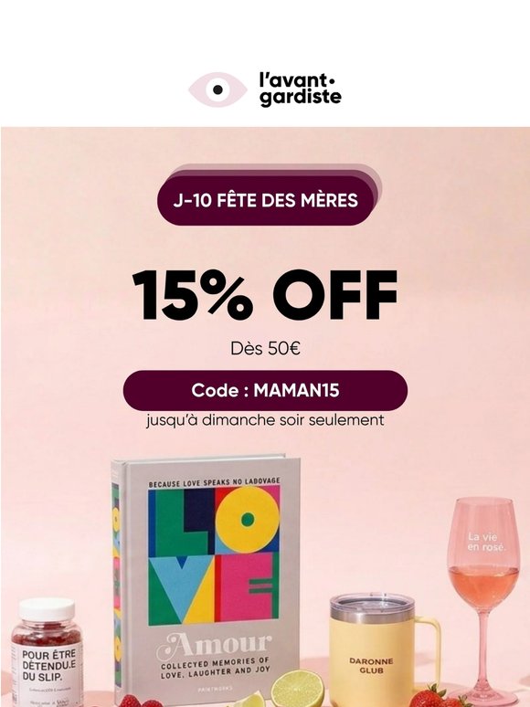 15% de remise sur tout le site 🎉
