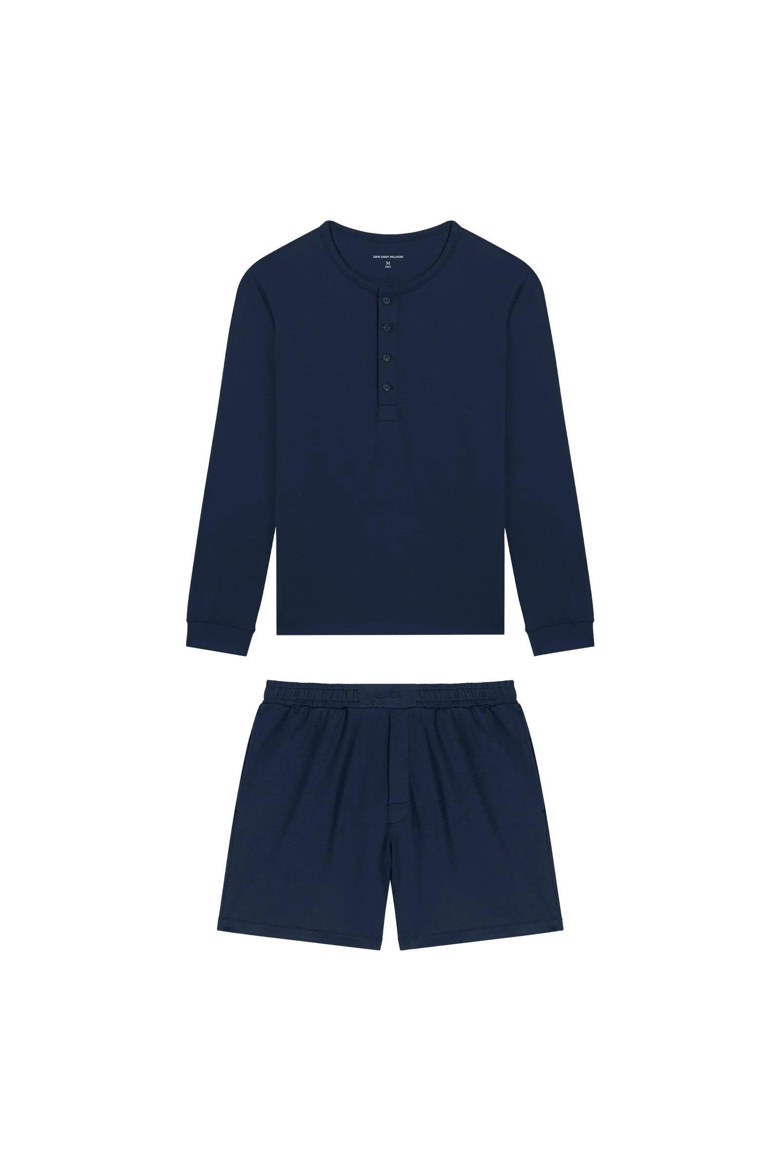 Image of Premium Pyjama Long Sleeve Henley Short Set