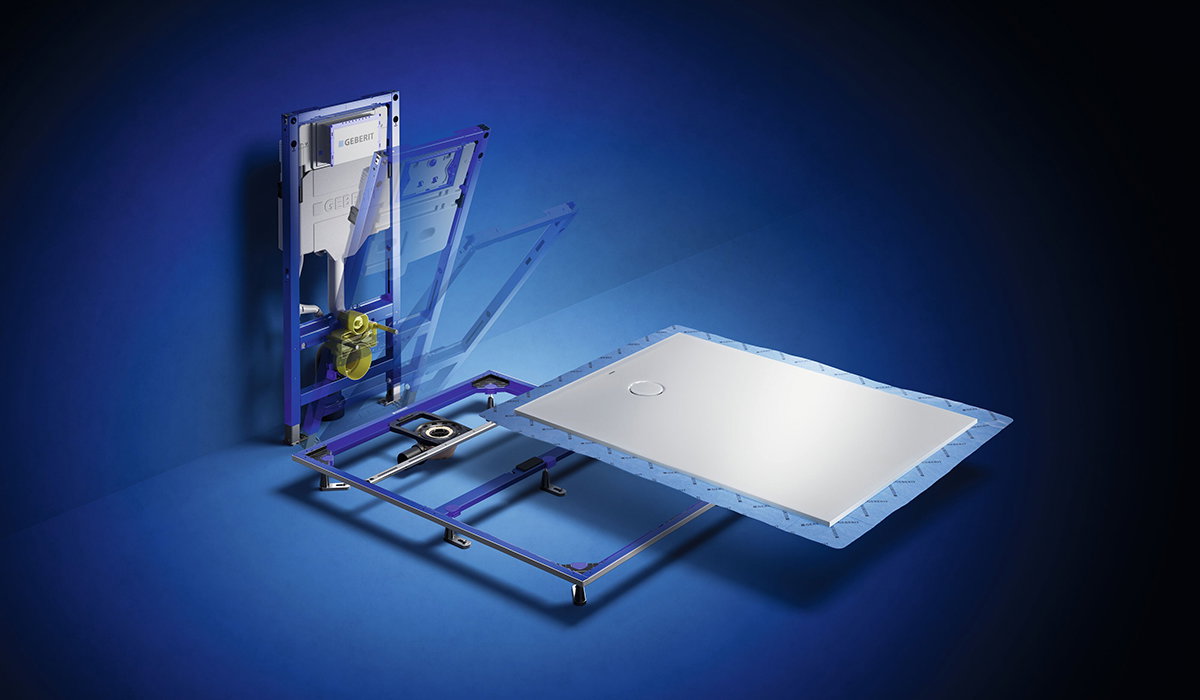 Geberit CleanFloor30 Duschfläche mit Duofix Installationsrahmen