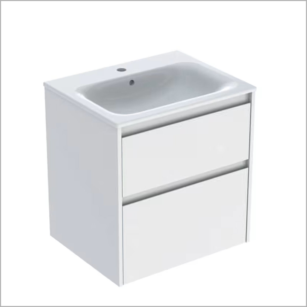Geberit Renova Plan Möbelwaschtisch mit Unterschrank 60 cm, mit 2 Schubladen