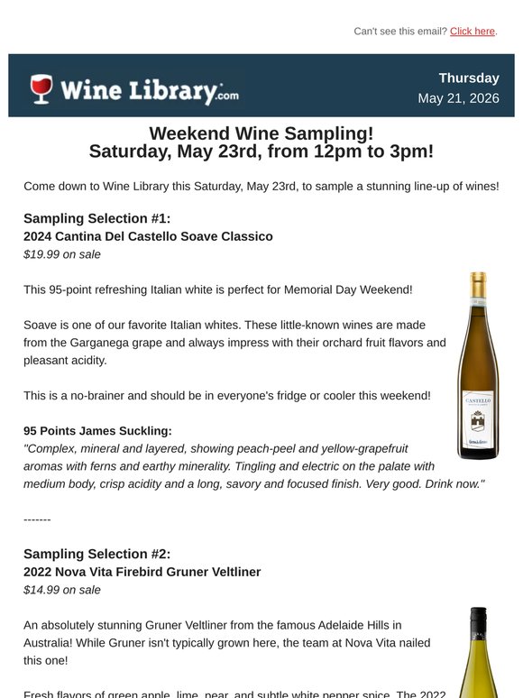 Stop in this Saturday to sample a remarkable line-up of wines, perfect for the holiday weekend!
