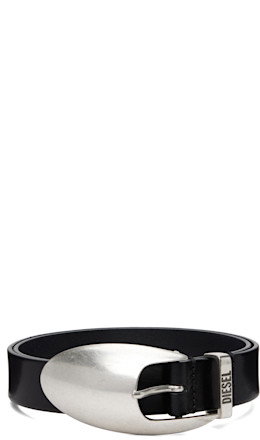 Black Sculptural Buckle Belt - Diesel