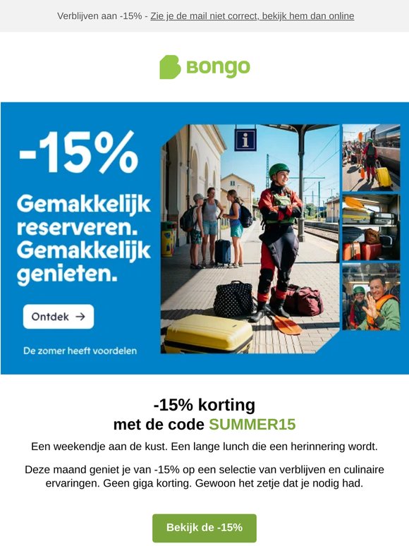 Jouw zomervakantie, nu 15% goedkoper