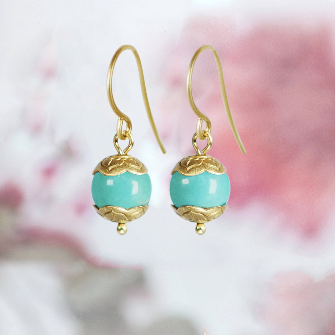 22K Sleeping Beauty TQ Earrings