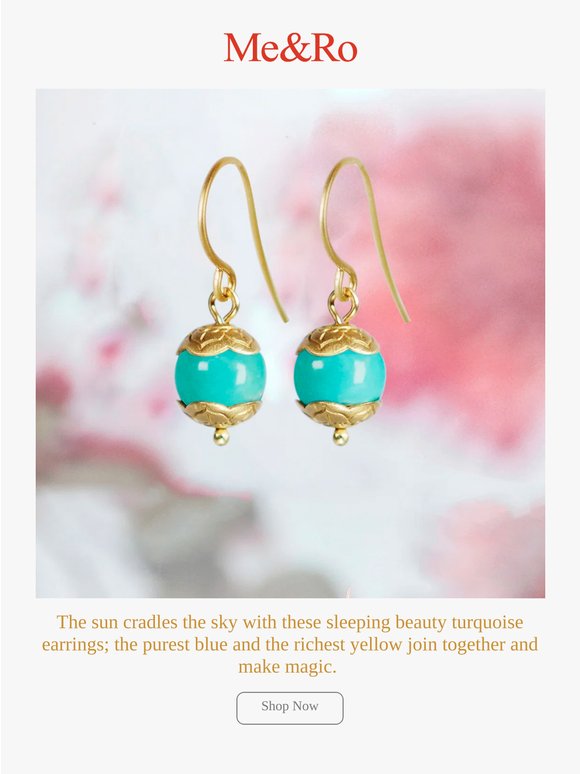 22K Sleeping Beauty Flower Capped Earrings ✨