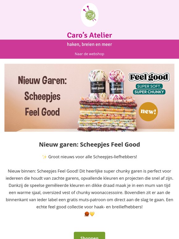 Vers van de naald: Nieuw garen: Scheepjes Feel Good