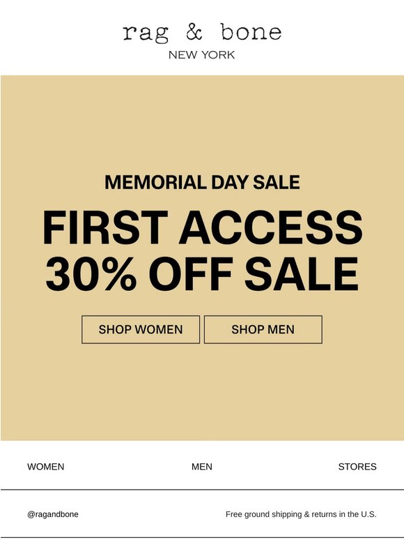 Memorial Day First Access: 30% Off