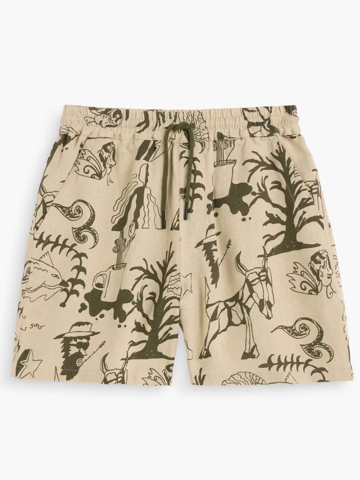 Gemusterte Sommer-Shorts aus Leinen