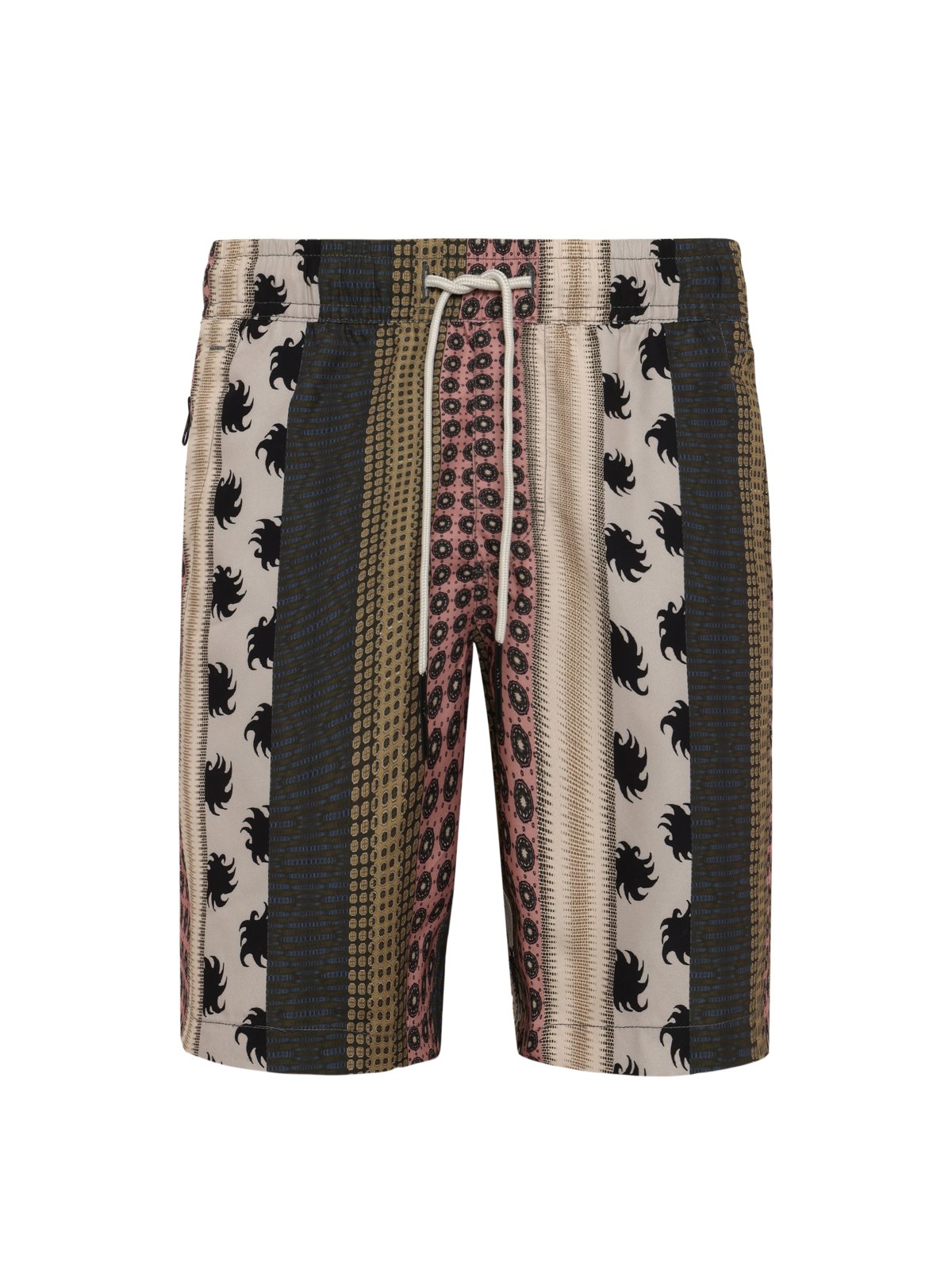 Schnelltrocknende Badeshorts mit Streifen-Print