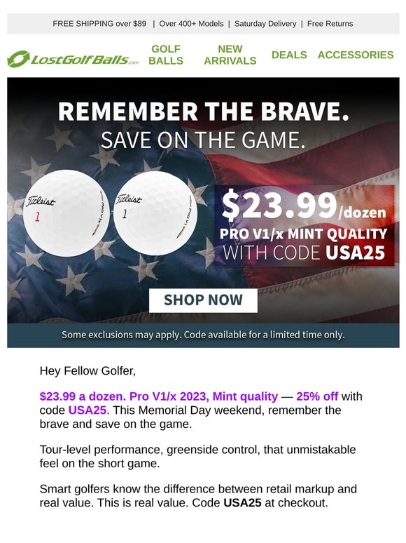 Pro V1/x 2023 Mint — $1.99/Ball