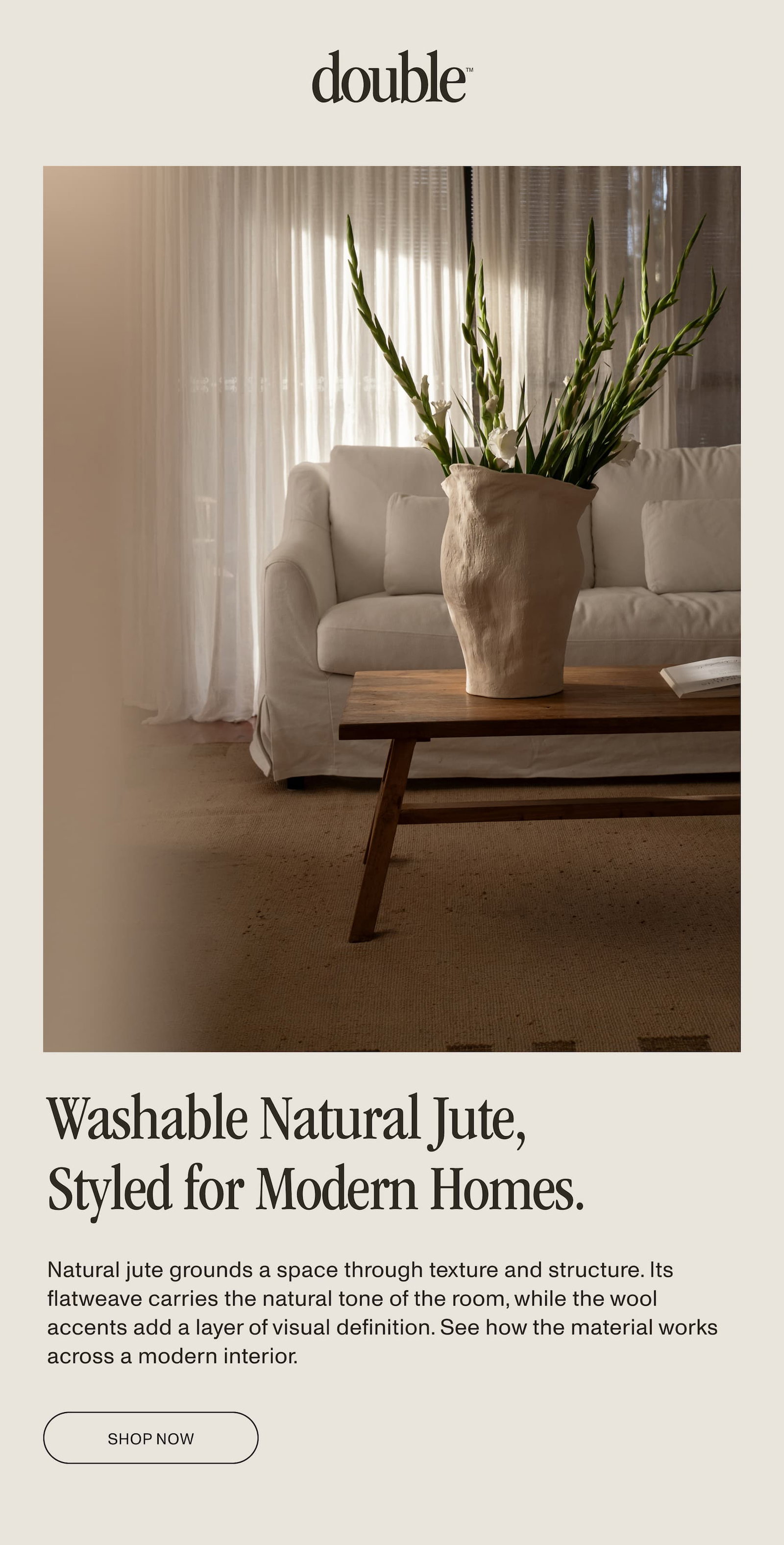 Washable Natural Jute
