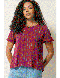 M&Co Berry Red Foil Detail Blouse