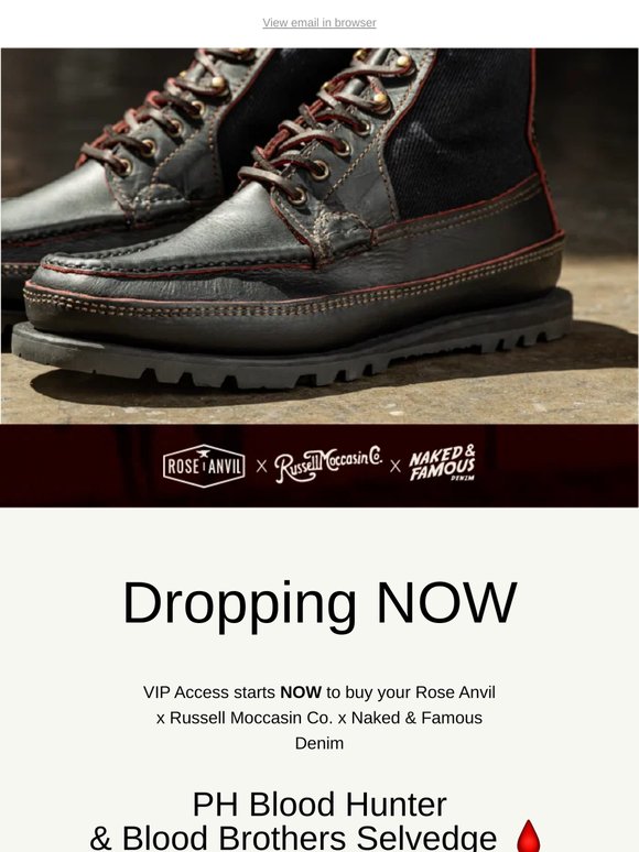 DROPPING NOW ⏰  Blood Hunter Boot & Blood Brothers Selvedge Denim 🩸