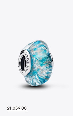 Turquoise Murano Glass & Glitter Charm