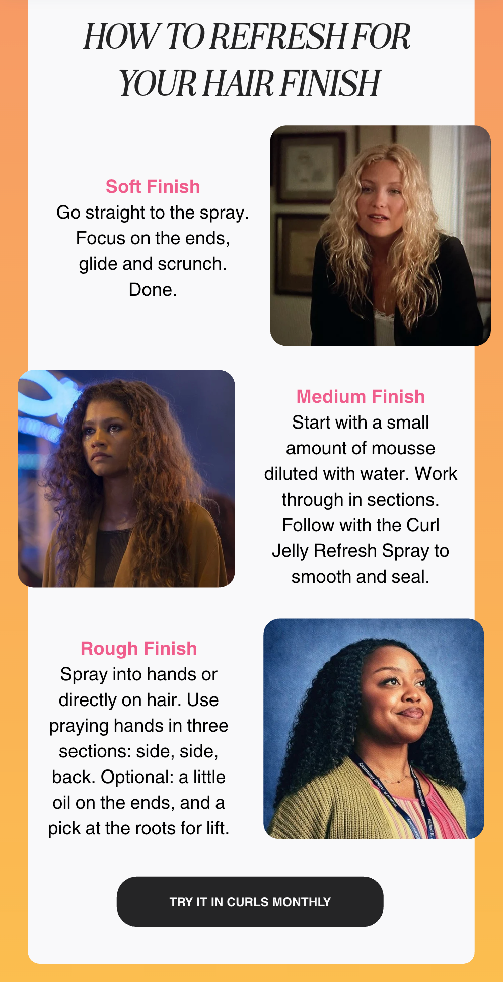 How to refresh your hair finish 