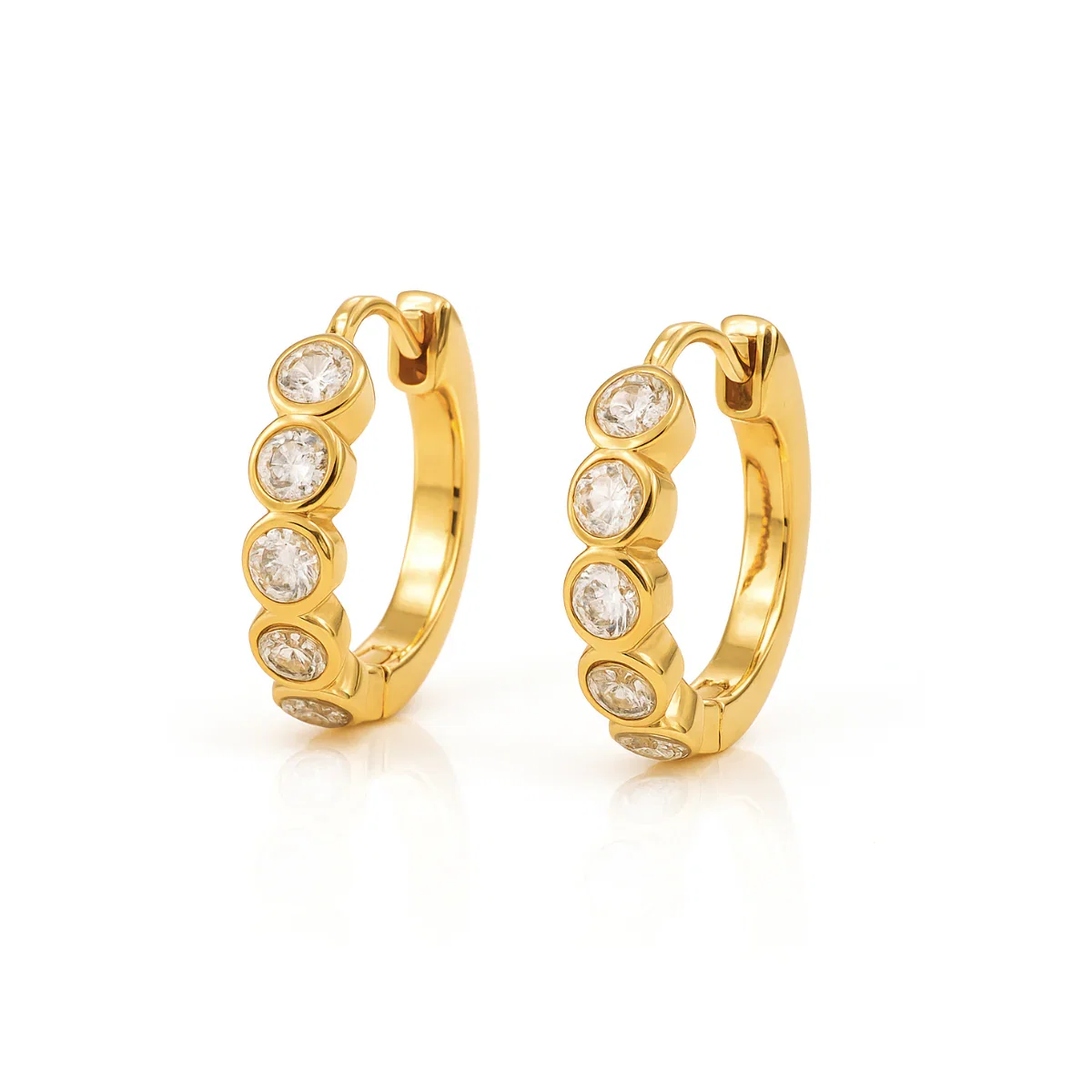 Image of Varra Bezel Mini Hoop Earring