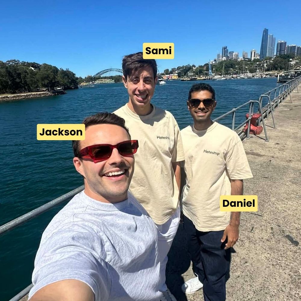 The Mateship team: Sami, Jackson and Daniel