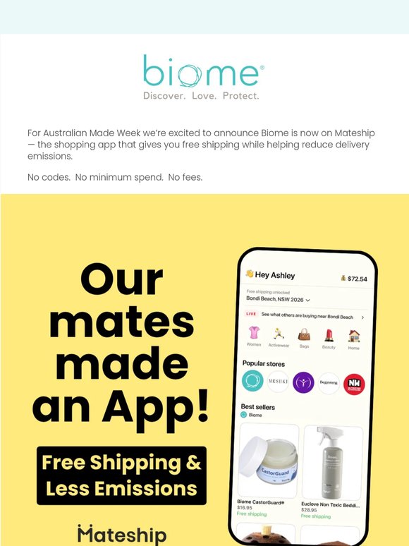 Free Shipping on Every Order. Meet Mateship.