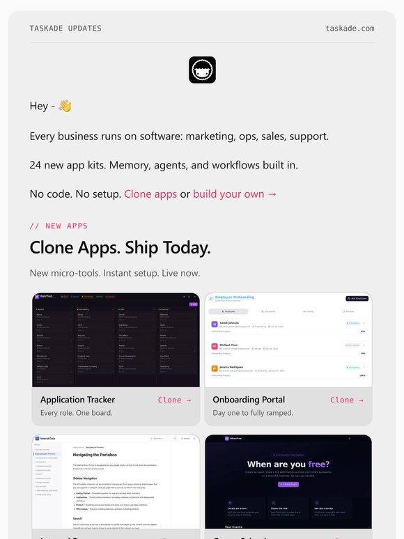 🧬 Taskade Genesis: New Apps. Agents. Workflows.