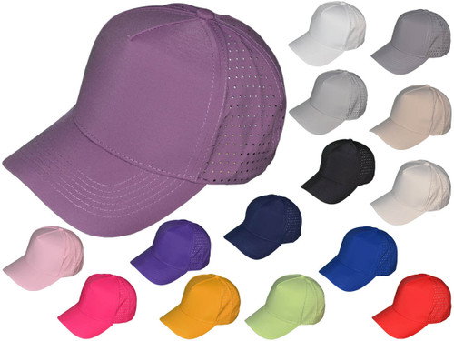 Wholesale Laser Perforated Trucker Hats – 5 Panel Breathable Water-Repellent Snapback Caps (15 Colors) – Style 5374
