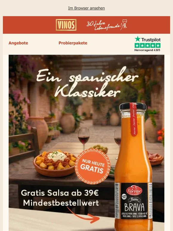Würzige Salsa Brava Sauce GRATIS 🎁 NUR heute ab 39 €