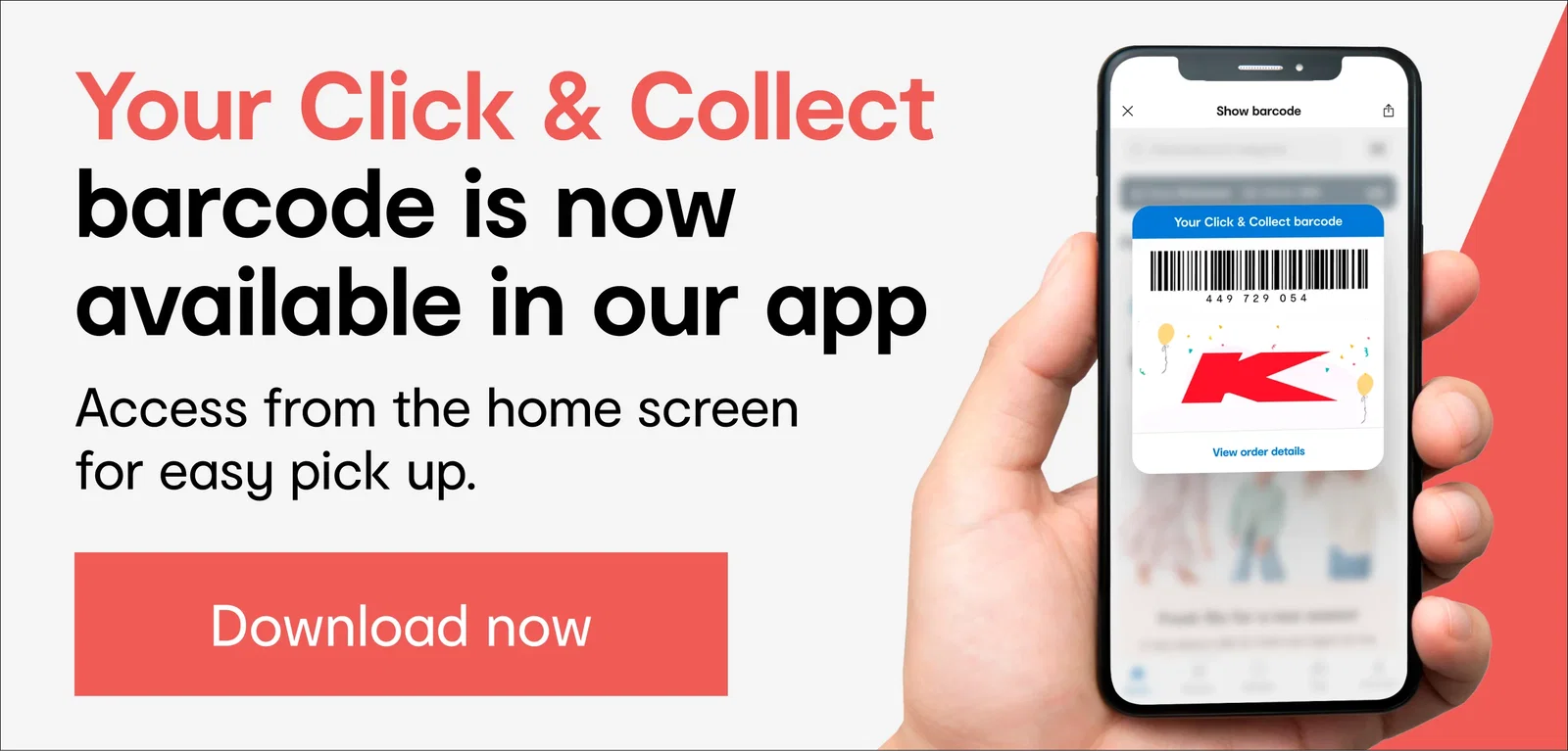 Your Click & collect barcode is now available in our app. Download now.