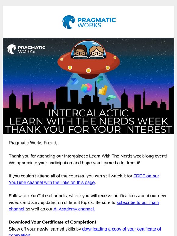 Thank you for attending Intergalactic Learn With The Nerds
