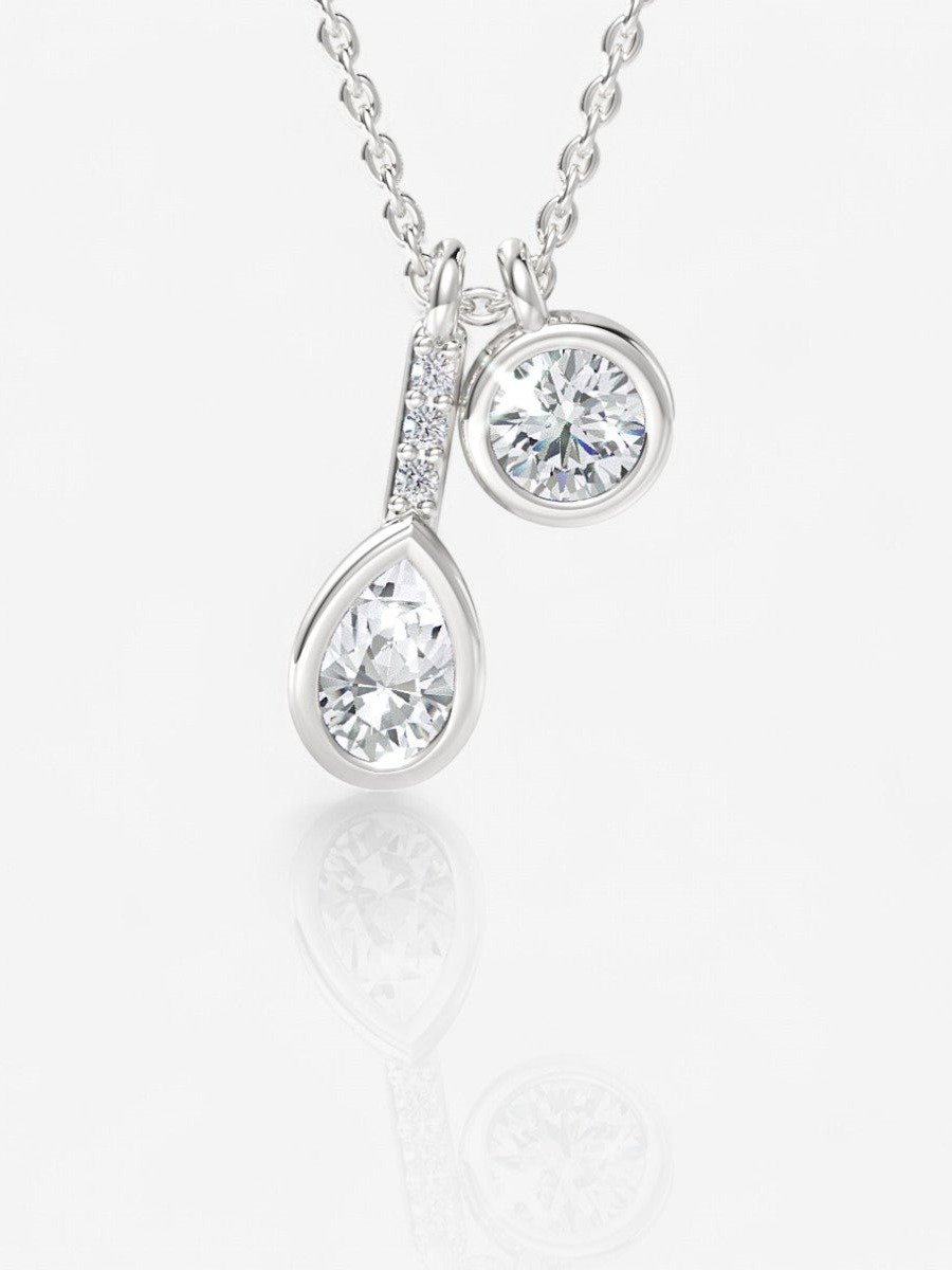 Two stone diamond pendant