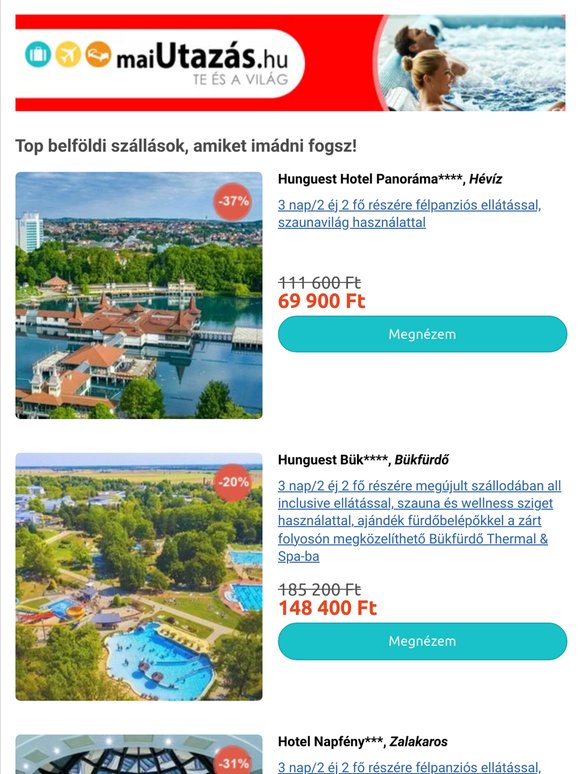 — pakolj, indulunk! 😊🚗 Hévíz -37%, Visegrád -39%, Szarvas -40%! 🤩
