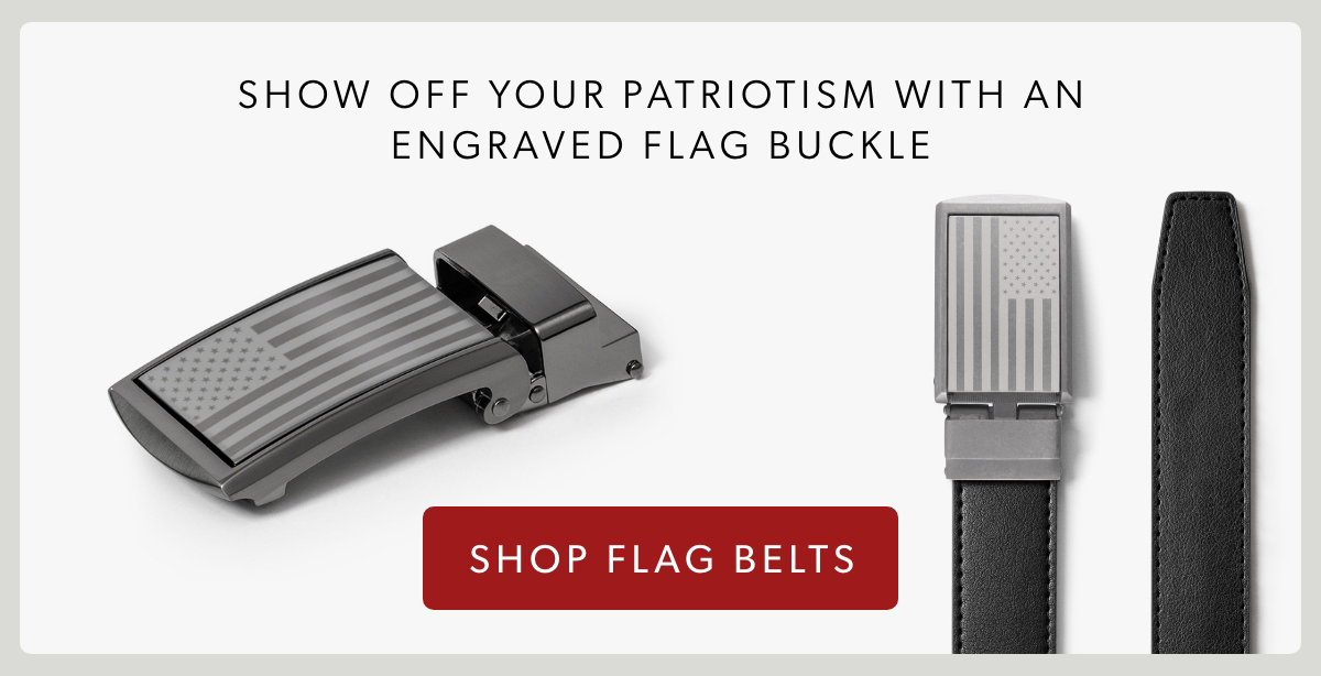 Show off your patriotism with an engraved flag buckle