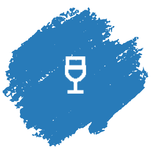 Icon Glas auf blauem Grund