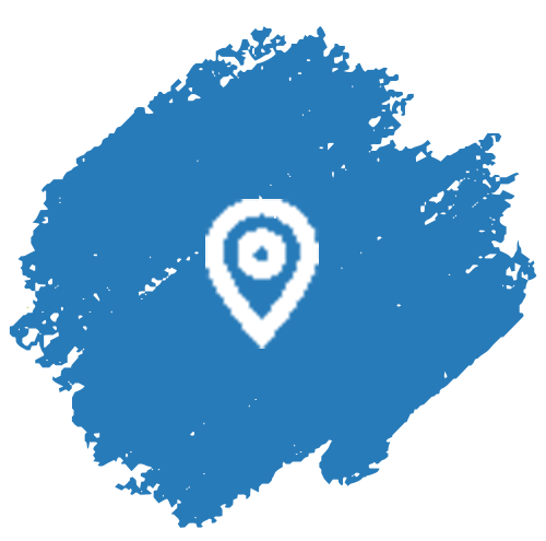 Icon Location Dot auf blauen Grund