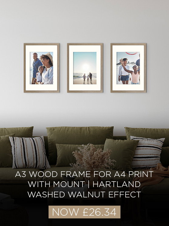 Hartland walnut effect wooden photo frames