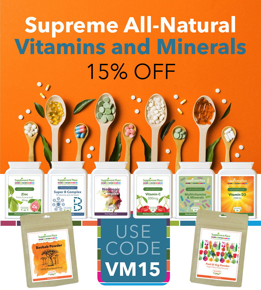 15% OFF in our vitamins and minerals category