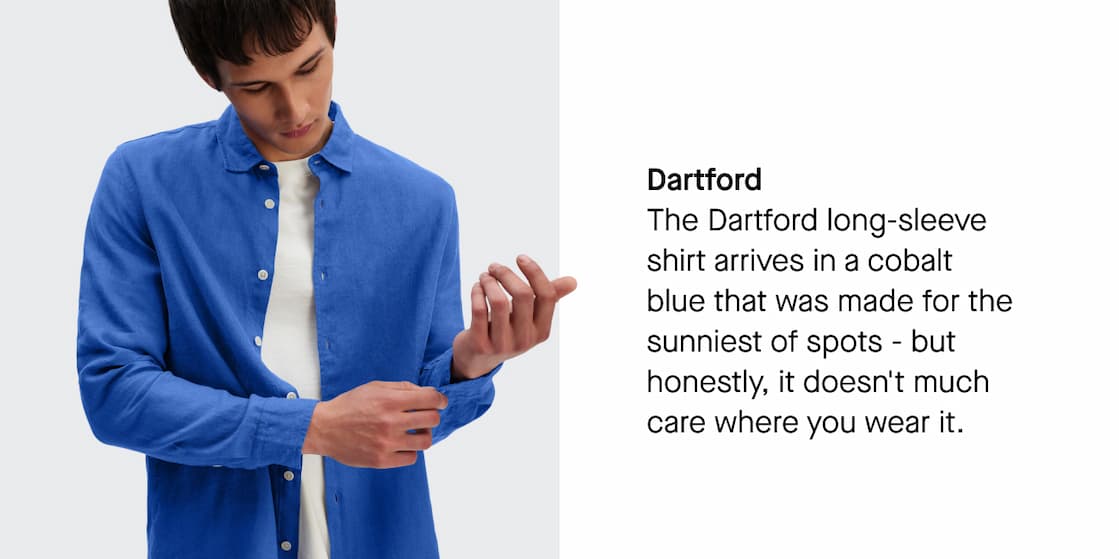 Dartford - French Blue Washed Linen Shirt