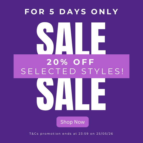 For 5 days only.  20% off selected styles.  Shop now. 