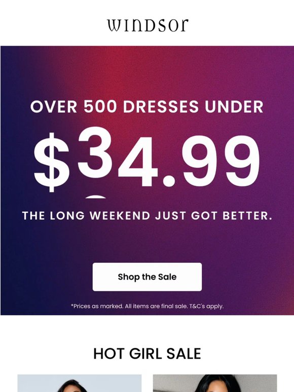 FYI over 500 dresses are on sale rn...