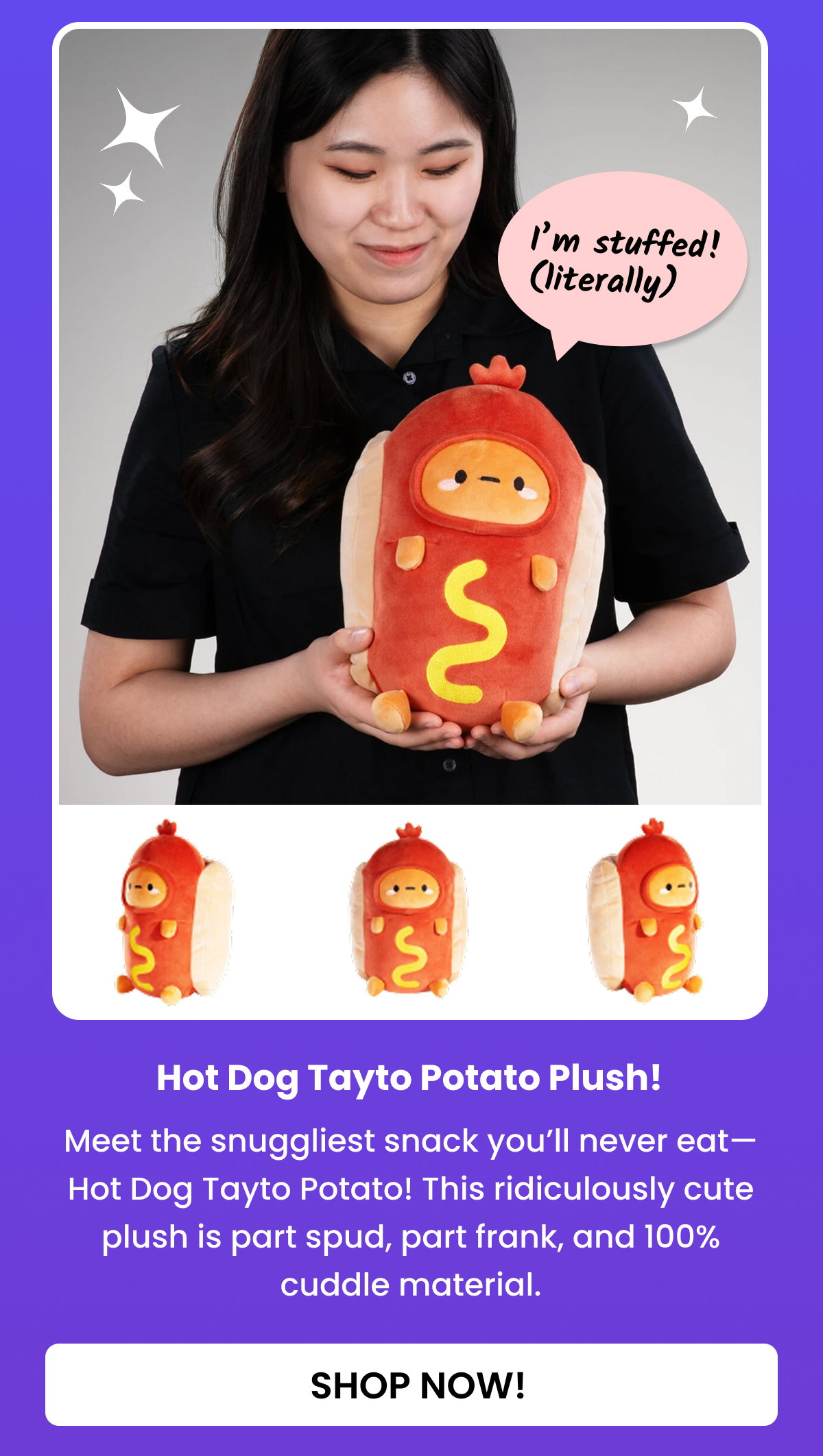 Hot Dog Tayto Potato Plush by SMOKO