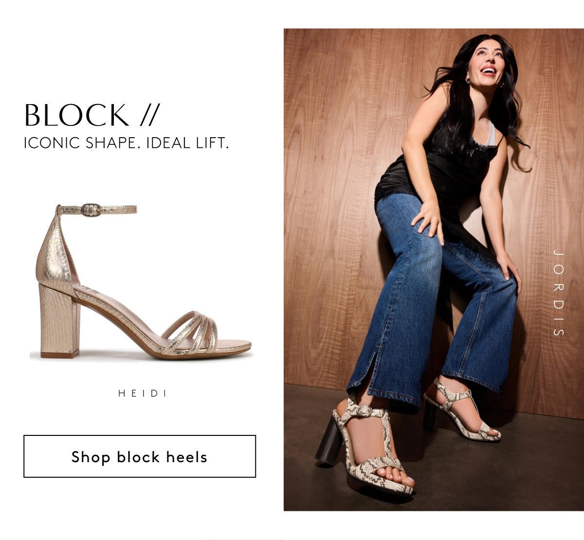 Block // Iconic Shape. Ideal Lift. Heidi | Shop Block Heels