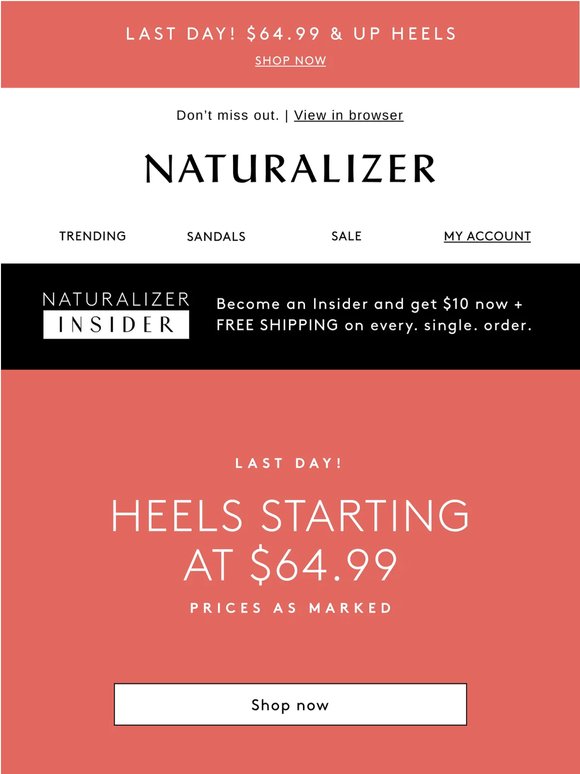 LAST CHANCE for $64.99+ heels