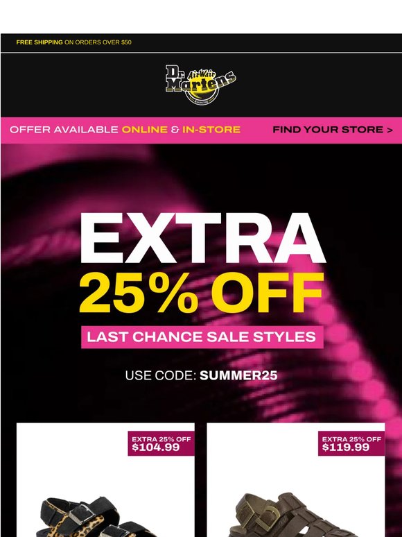 Extra 25% off sale starts now