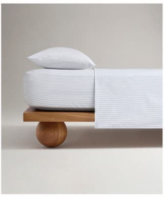 Fitted Sheet in Blue Ticking Stripe