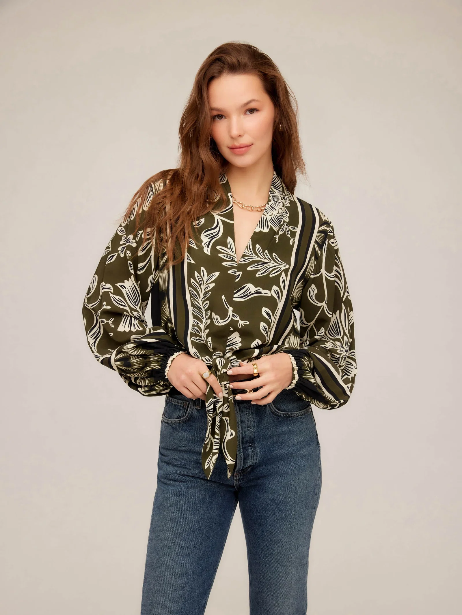 Image of Scarlet Tie Front Top