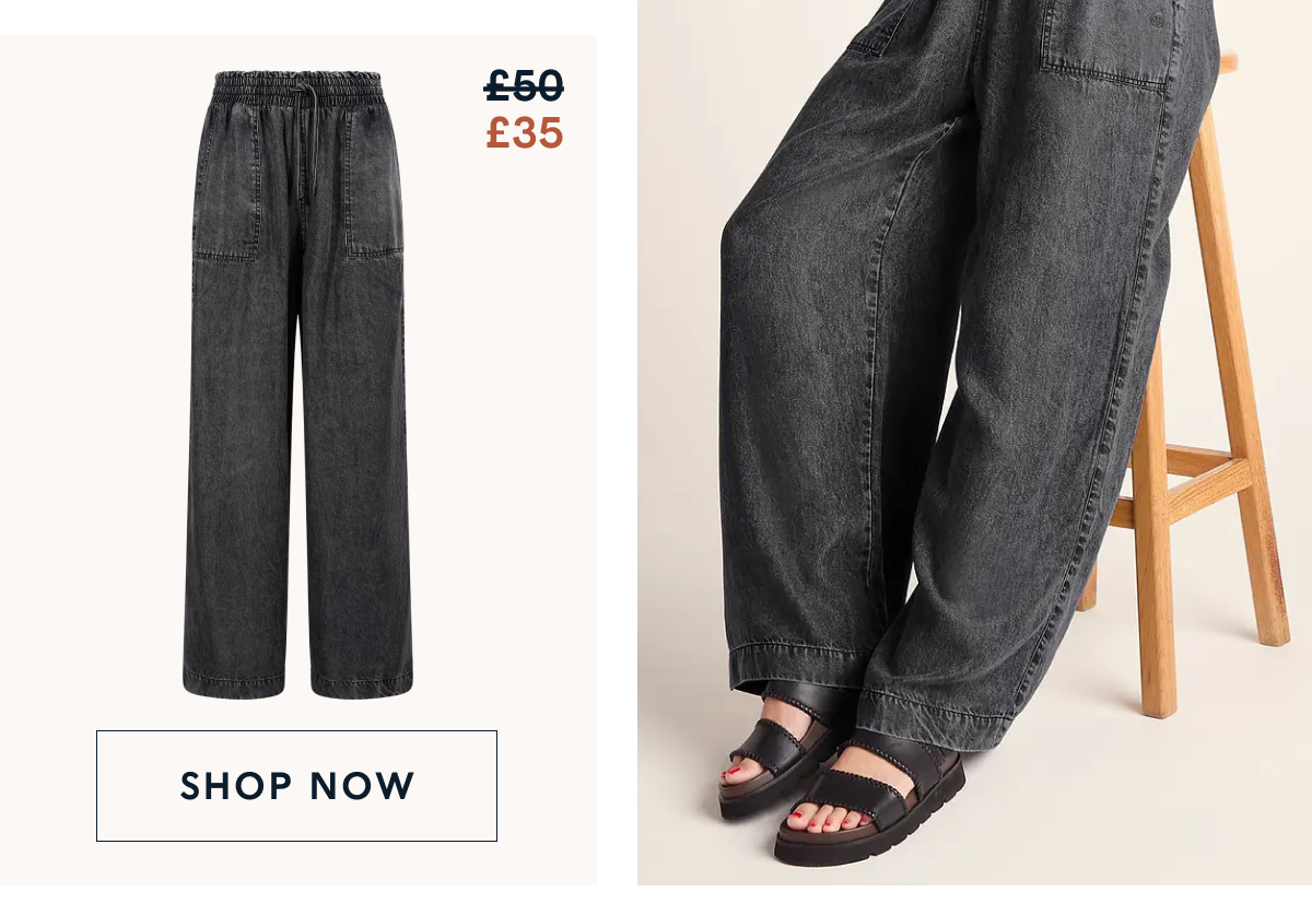 Lucy Womens Wide Leg Denim Look Trousers - Washed Black