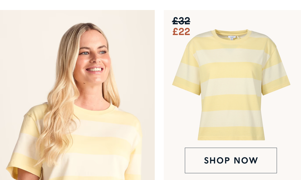 Lani Womens 100% Cotton Supersoft Boxy Fit T-Shirt - Butter Yellow Stripe